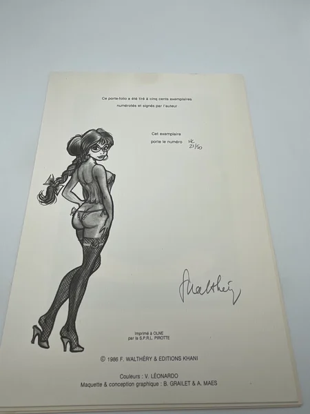 Cabaret Katia - Portfolio HC signé - François Walthéry - Khani - BD franco-belge - État correct