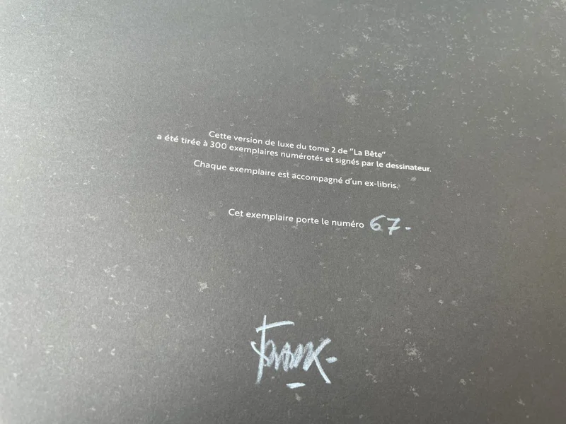 La Bête - TL - T 2 - Zidrou / Frank Pé - Khani + ex-libris + suppléments - BD franco-belge - Très bon état