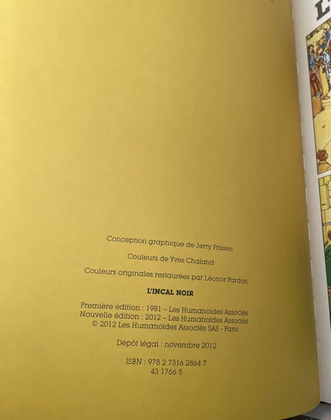 L’incal noir - TL - Moebius - Jodorowsky - 2012 - 40 ans des humano - BD franco-belge - Bon état