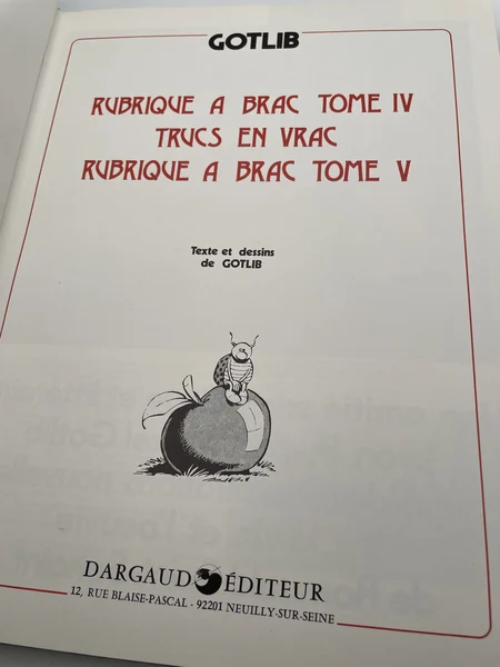 Gotlib - Rombaldi - EO - 2 - Rubriques à brac IV & V - Trucs en vrac - BD franco-belge - Très bon état
