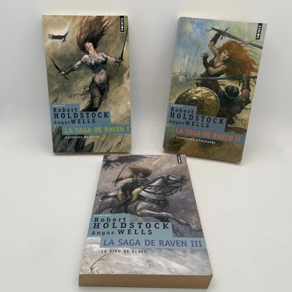 La Saga de Raven - Tomes 1, 2 et 3 - Robert Holdstock / Angus Wells - Points - Livres - Très bon état