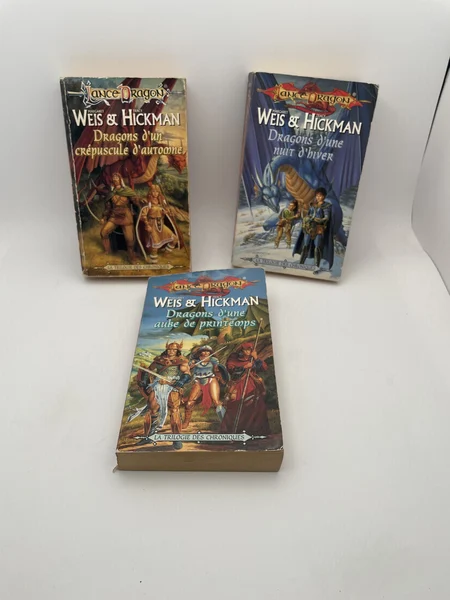 Lance Dragon - Trilogie des Chroniques (tomes 1 à 3) - Margaret Weis / Tracy Hickman - Fleuve Noir - Livres - État correct