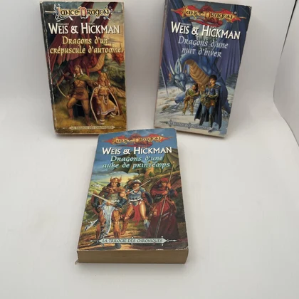 Lance Dragon - Trilogie des Chroniques (tomes 1 à 3) - Margaret Weis / Tracy Hickman - Fleuve Noir - Livres - État correct