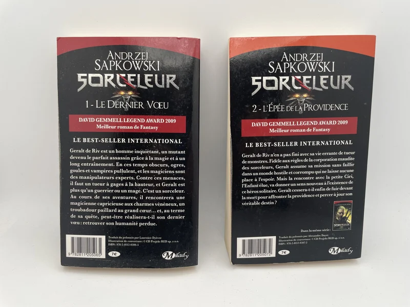 Sorceleur - Tomes 1 et 2 (Le Dernier Vœu, L'Épée de la Providence) - Andrzej Sapkowski - Bragelonne - Livres - Très bon état