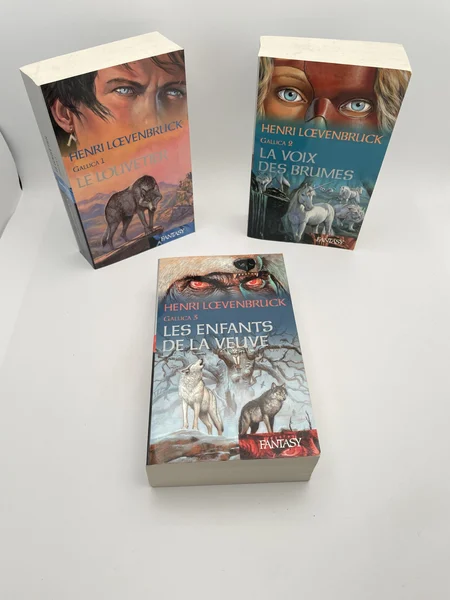 Gallica - Tomes 1 à 3 (Le Louvetier, La Voix des Brumes, Les Enfants de la Veuve) - Henri Loevenbruck - France Loisirs - Livres - Très bon état