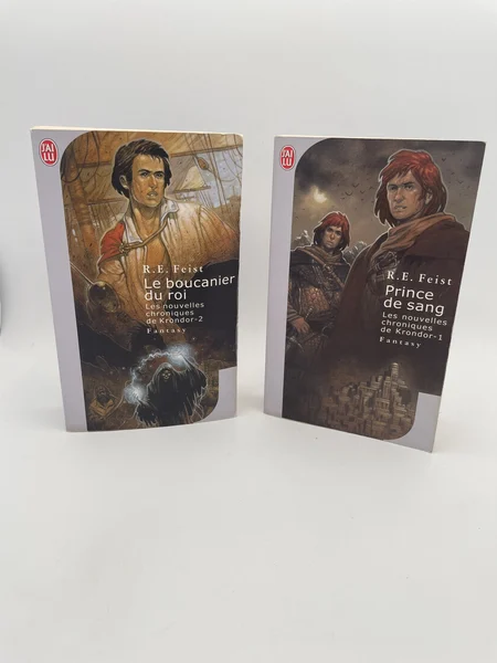Les nouvelles chroniques de Krondor - Tomes 1 et 2 (Prince de sang, Le boucanier du roi) - Raymond E. Feist - J'ai lu - Livres - Bon état