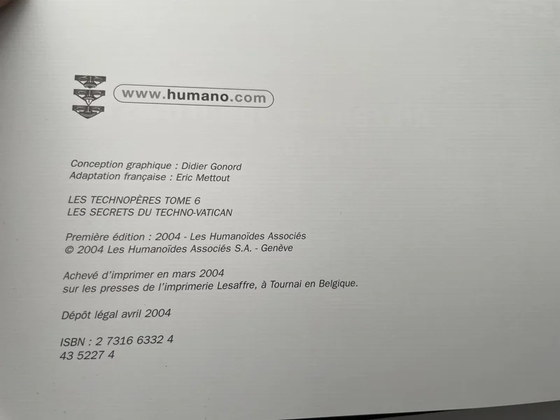 Les Technopères - EO - T 6 - Les secrets du Techno-Vatican - Alejandro Jodorowsky / Zoran Janjetov / Fred Beltran - Les Humanoïdes Associés - BD franco-belge - Très bon état