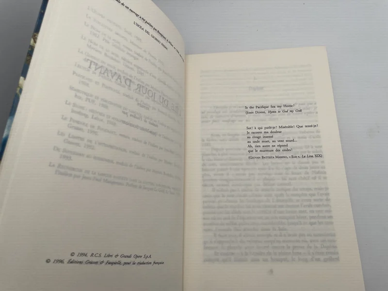 L'Île du jour d'avant - Umberto Eco - Grasset - Livres - Très bon état