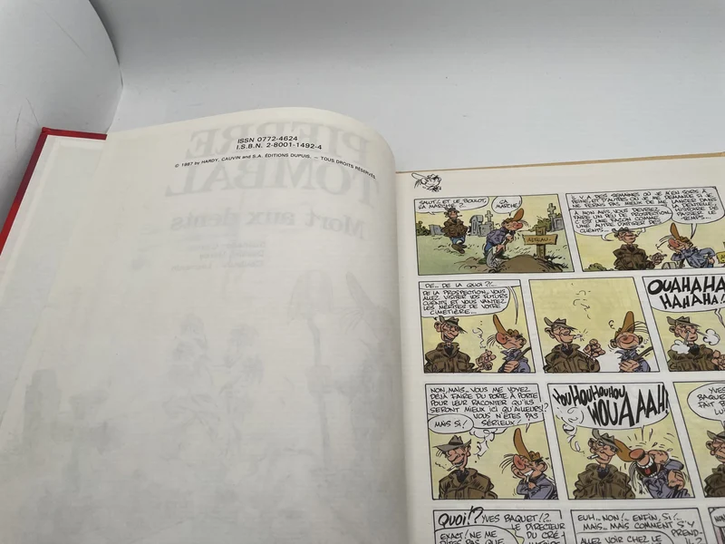 Pierre Tombal - EO - T 3 - Dessin dédicacé - Mort aux dents - Raoul Cauvin / Marc Hardy - Dupuis - BD franco-belge - Très bon état