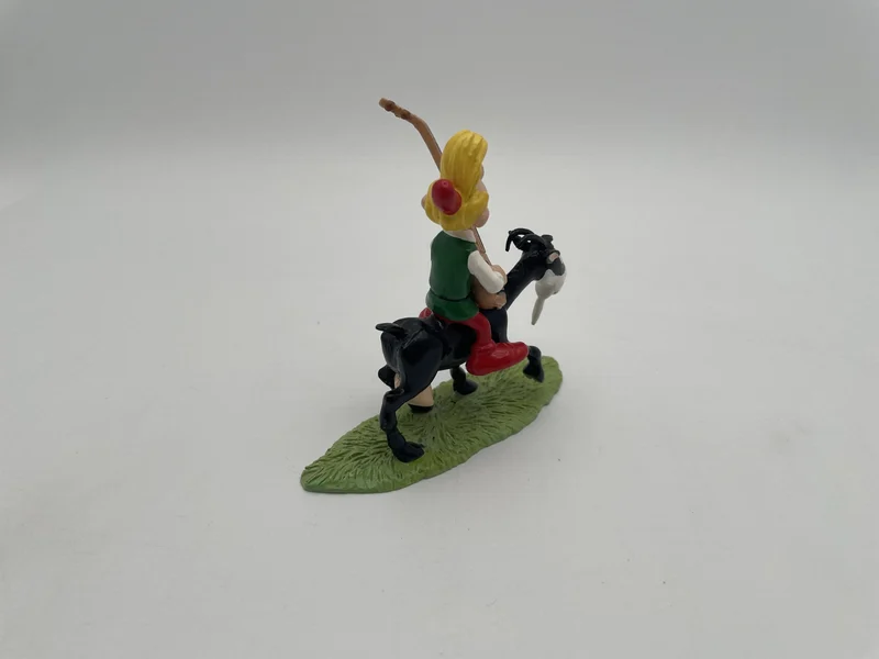 Pirlouit jouant de la guitare à cheval sur biquette - Pixi - Figurines - Très bon état