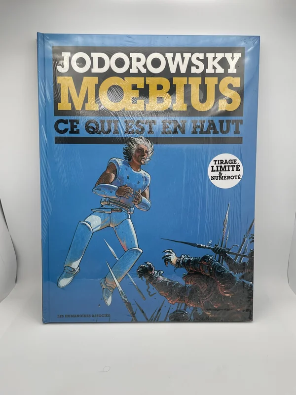 Quatrième volet de L'Incal, la saga de science-fiction née de la rencontre entre Alejandro Jodorowsky et Moebius. On y suit John Difool, détective privé de classe R précipité malgré lui au cœur d'un destin cosmique. Ce qui est en haut prolonge