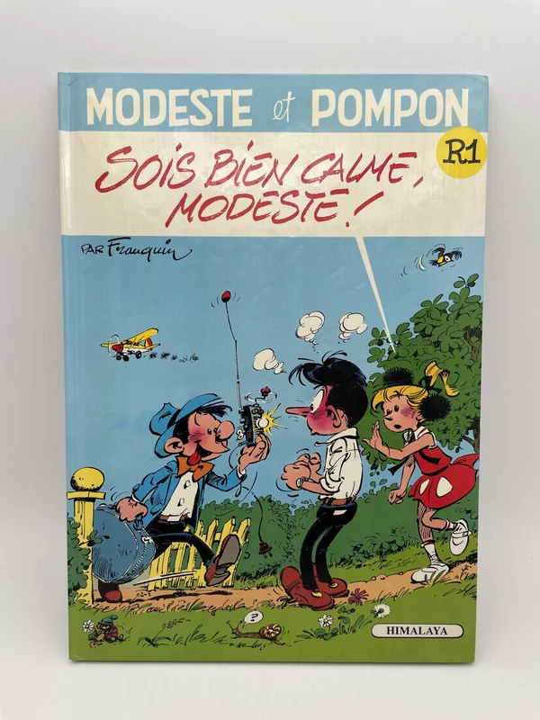 En 1955, lors d'un bras de fer avec Charles Dupuis, Franquin quitte Spirou et signe pour le concurrent : le Journal de Tintin. De 1955 à 1959, il y livre chaque semaine les déboires domestiques de Modeste et Pompon, avec aux scénarios des complices de